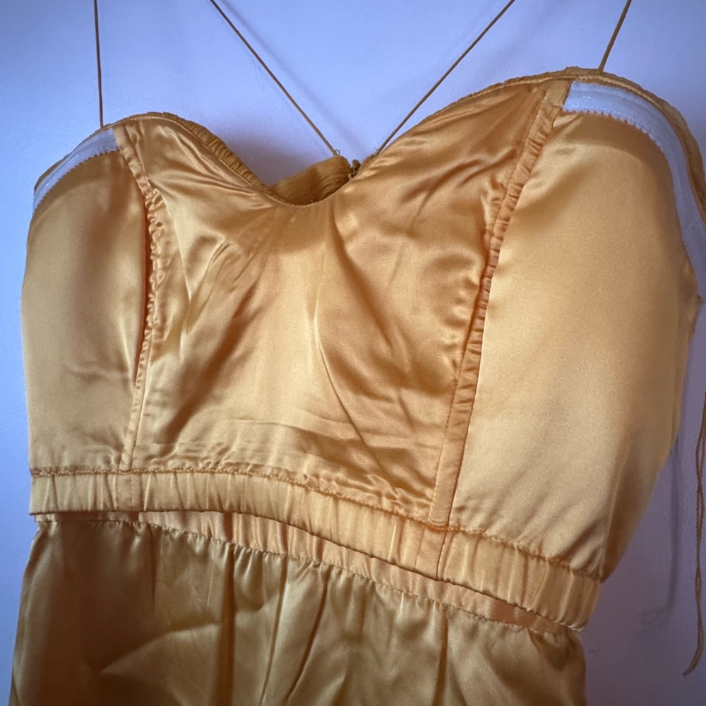 Elegant Yellow Spaghetti Strap Dress - Picture 10 of 10